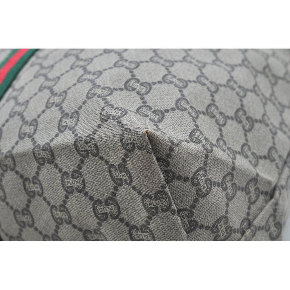 Gucci Gray Monogram Travel Tote with Green and Red Straps - Picture 6 of 12